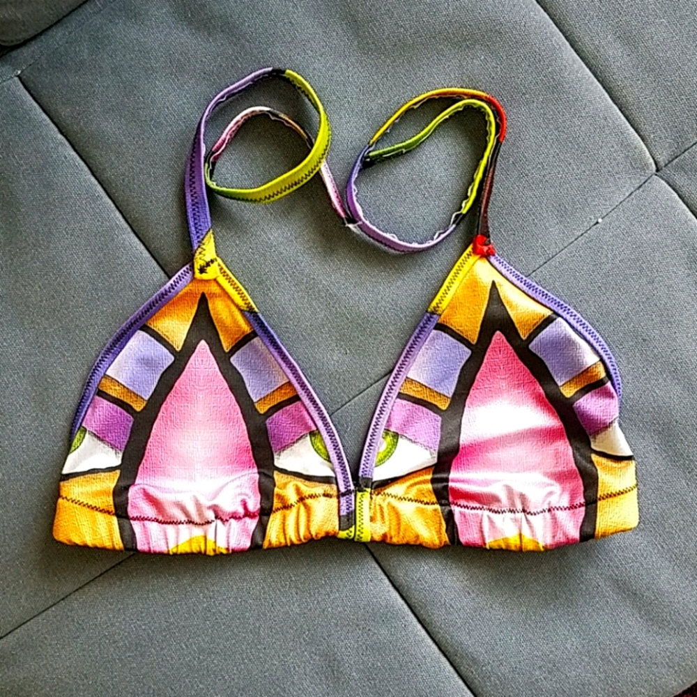 NWOT Italian Colorful Bikini top